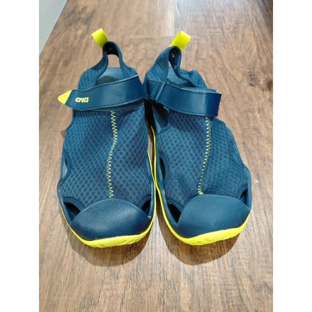 Crocs Swiftwater Mesh Wave Sport Sandals Slides Men Size 9  Blue Yellow